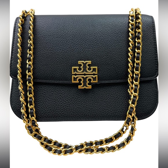 Tory Burch Small Black Leather Logo Bag - Picture 6 of 12